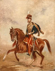 Podplukovník James Thomas Brudenell (1797-1868) 7. hrabě z Cardiganu, kolem roku 1854 (olej na válcové desce)